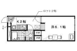 レオパレスハルカ 1Kの間取図画像