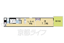 京都市東山区山崎町マンション 1LDKの間取図画像