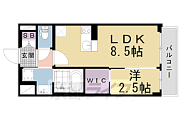 ソルテラス京都東寺HOMARE 1LDKの間取図画像