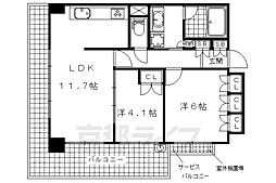 アメニティ山科駅前 2LDKの間取図画像