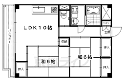 パークサイド三ノ宮2 2SLDKの間取図画像