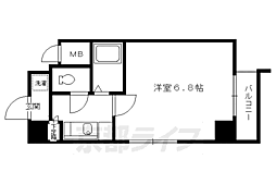 グランドパレス御池 1Kの間取図画像