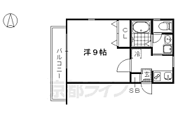 ネストル 1Kの間取図画像