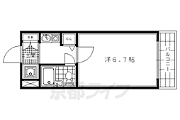 デトム・ワン烏丸鞍馬口パート2 1Kの間取図画像