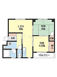 ハイツカクト 1階2DKの間取り