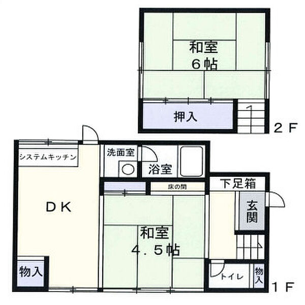 和歌山県和歌山市片岡町１丁目(賃貸一戸建2DK・1階・51.32㎡)の写真 その2