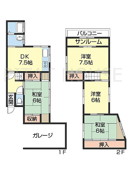 栄谷戸建 -｜和歌山県和歌山市栄谷(賃貸一戸建4DK・1階・55.90㎡)の写真 その2