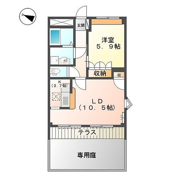 コンフォース21 101｜和歌山県和歌山市田尻(賃貸マンション1LDK・1階・45.60㎡)の写真 その2