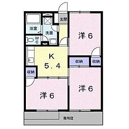 メゾンラフィネＡ 1階3Kの間取り