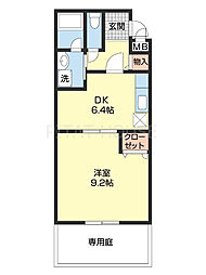 セゾン湊 1階1DKの間取り