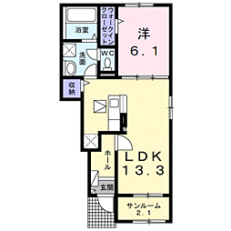 ＭｉｎｉｃｏII 1階1LDKの間取り