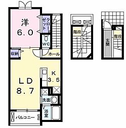 モデッサ　クスミール 3階1LDKの間取り