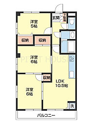 アメニティ松ヶ丘 3階3LDKの間取り