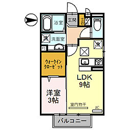 D-room西小二里II 1階1LDKの間取り