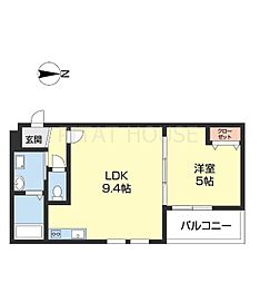 アメニティ高松 102 1階1LDKの間取り