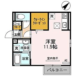 ブラウニーテラス 1階ワンルームの間取り