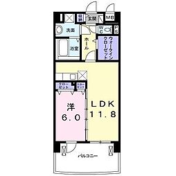 サウスグランパス 4階1LDKの間取り