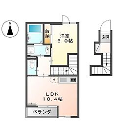 サンコート砂山 1LDKの間取図画像