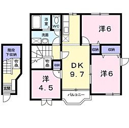 サニーレジデンス2 3DKの間取図画像
