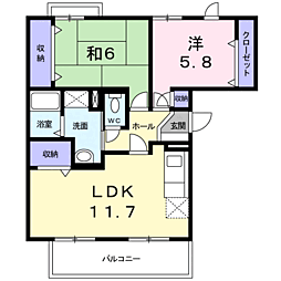 ラ・フォーレ2 2LDKの間取図画像