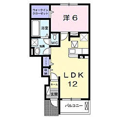 セレーナ 1LDKの間取図画像