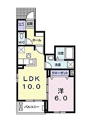モデッサ宮前 1LDKの間取図画像