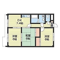 アイビー・スクエア 3DKの間取図画像