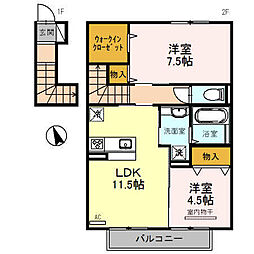 Lafigue 2LDKの間取図画像