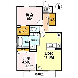 D-room木ノ本 2LDKの間取図画像