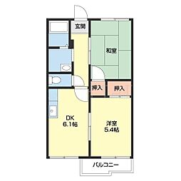 フォーブル松見A 2DKの間取図画像