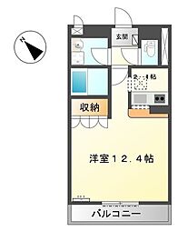 ハイム・サザンクロス 1Kの間取図画像