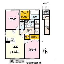 梟の杜コート 2LDKの間取図画像