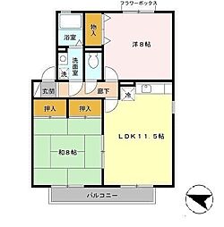 RASIS大海 2LDKの間取図画像
