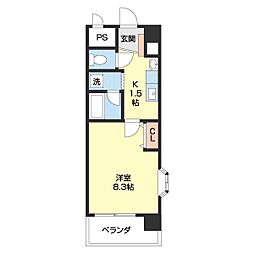 シトラス古屋 1Kの間取図画像