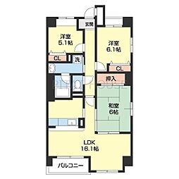 ル・シャトーサンツリー 3LDKの間取図画像