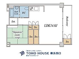 綱島住宅 1LDKの間取図画像