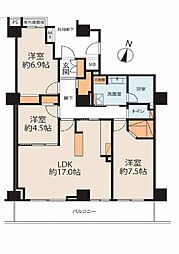 グラン・エステ川崎ツインタワー弐番館 3LDKの間取図画像