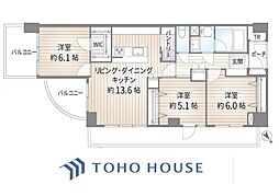 マイキャッスルセンター北2 3LDKの間取図画像