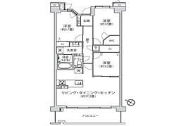 ジェイパーク横浜矢向フローラ・ガーデン 3LDKの間取図画像
