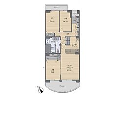 戸塚ガーデンハウスA棟 3LDKの間取図画像