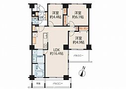 エルフィーノ横濱根岸 3LDKの間取図画像