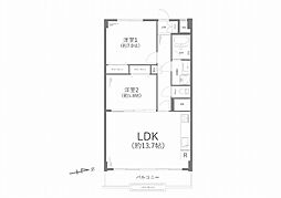 ライオンズマンション国際 2LDKの間取図画像