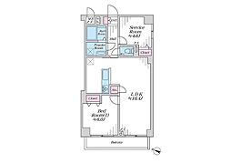 ワコーレ富岡 1SLDKの間取図画像
