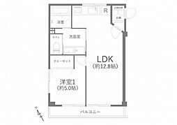 ニューサンハイツA棟 1LDKの間取図画像