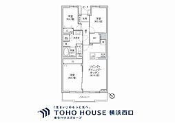 菊名スカイマンションA棟 3LDKの間取図画像