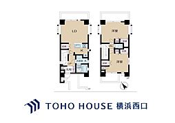 日神パレステージ横浜吉野町2 2LDKの間取図画像