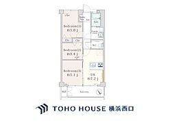 綱島住宅 3DKの間取図画像