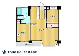 野庭団地634-5号棟 2LDKの間取図画像