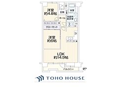 グリーンプラザ六浦 2LDKの間取図画像