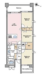 天王洲デュープレックス 2SLDKの間取図画像